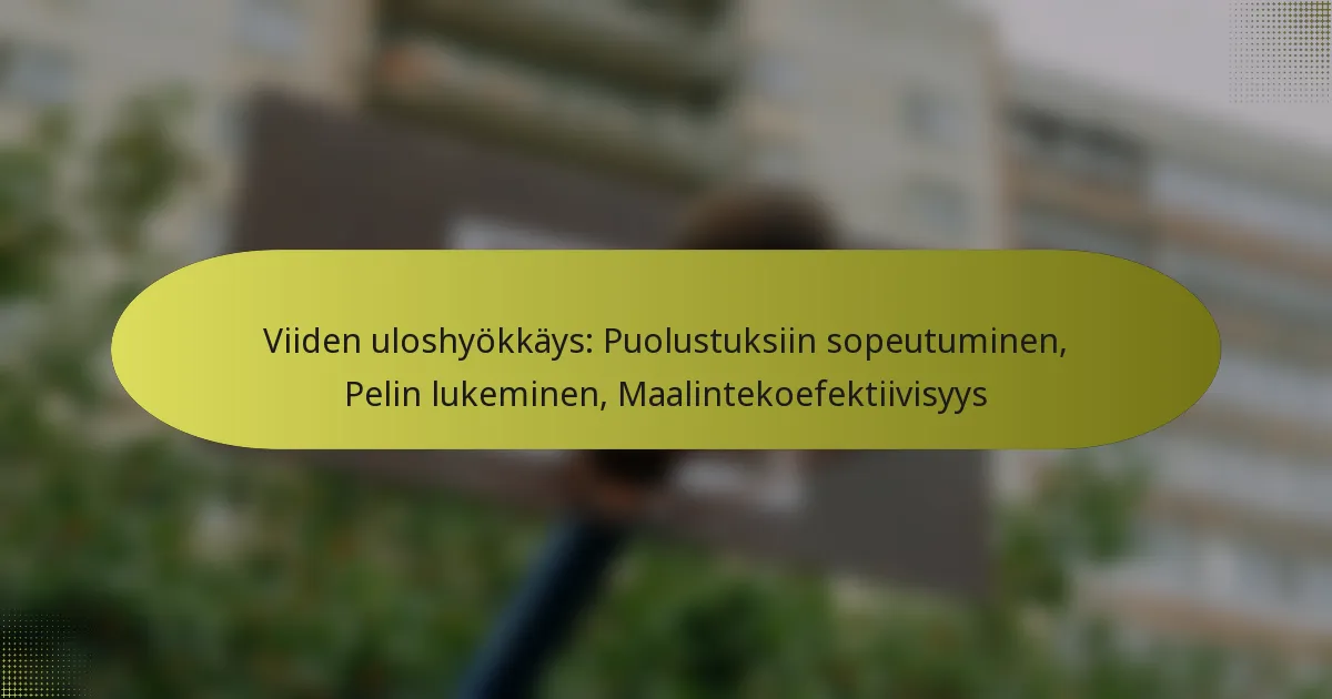 Viiden uloshyökkäys: Puolustuksiin sopeutuminen, Pelin lukeminen, Maalintekoefektiivisyys