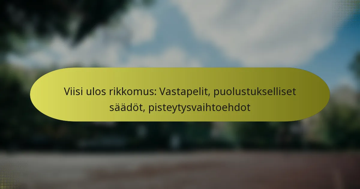Viisi ulos rikkomus: Vastapelit, puolustukselliset säädöt, pisteytysvaihtoehdot