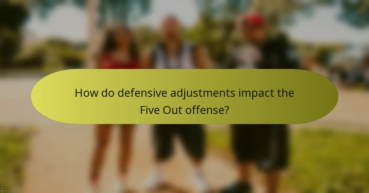 How do defensive adjustments impact the Five Out offense?
