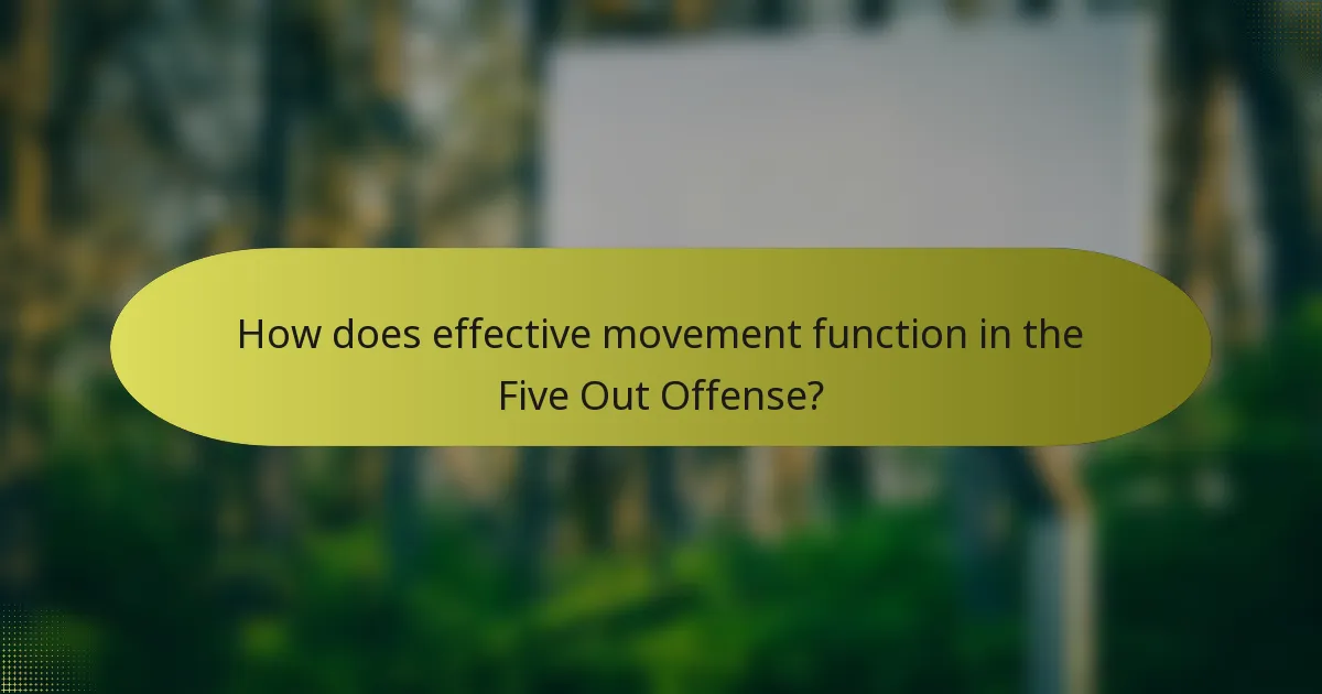 How does effective movement function in the Five Out Offense?