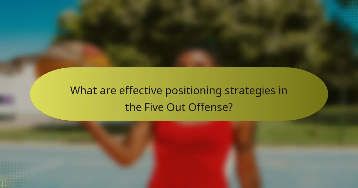 What are effective positioning strategies in the Five Out Offense?