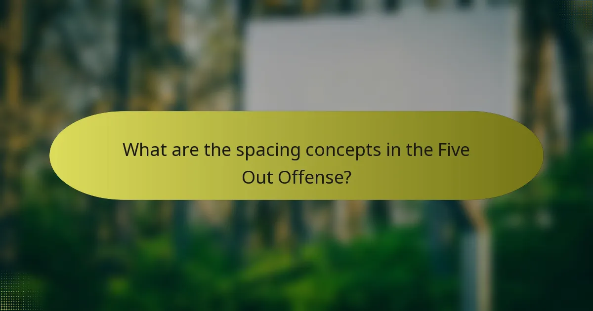 What are the spacing concepts in the Five Out Offense?