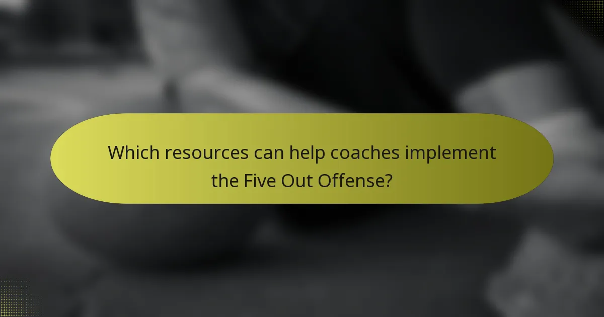 Which resources can help coaches implement the Five Out Offense?